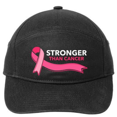 Stronger Than Cancer Pink Ribbon 7-Panel Snapback Hat