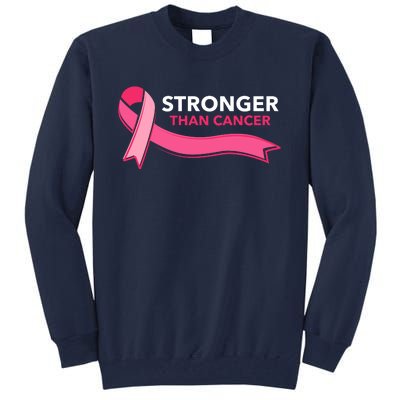 Stronger Than Cancer Pink Ribbon Tall Sweatshirt