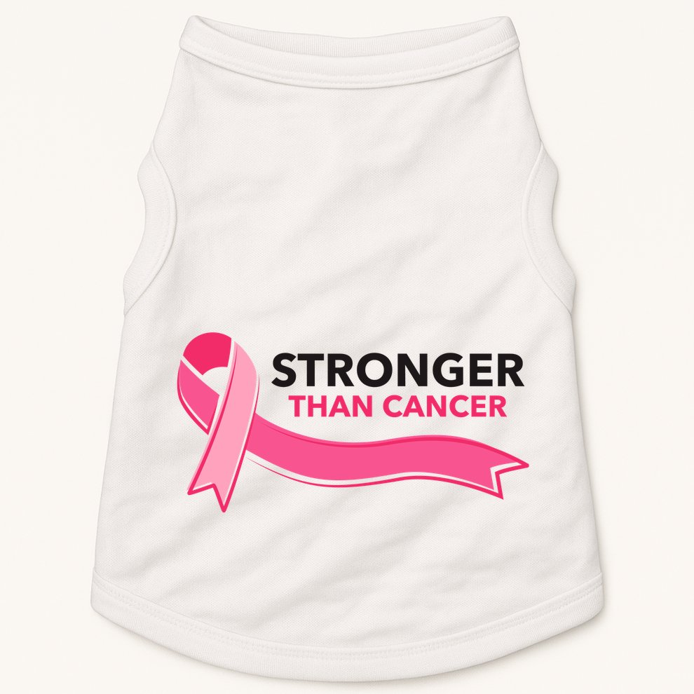 Stronger Than Cancer Pink Ribbon Doggie Tank
