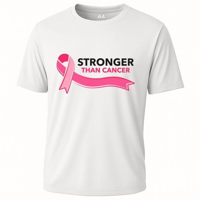 Stronger Than Cancer Pink Ribbon Cooling Performance Crew T-Shirt