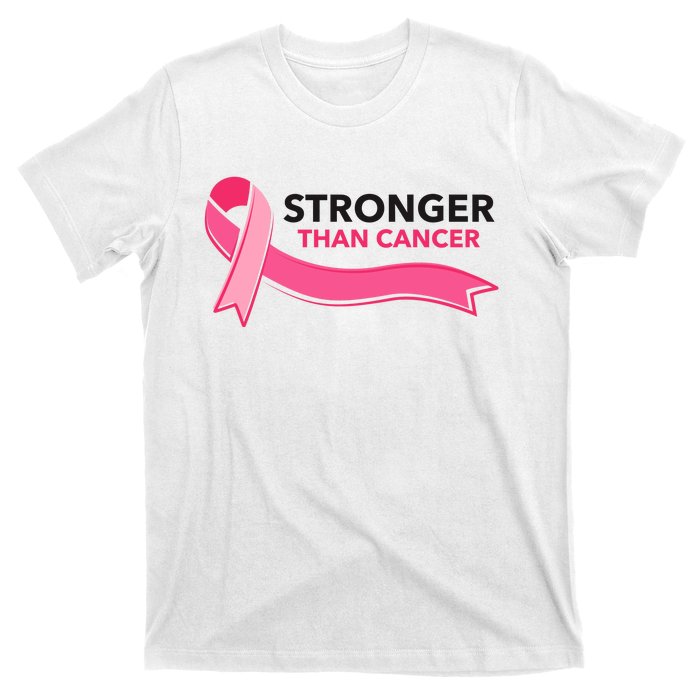 Stronger Than Cancer Pink Ribbon T-Shirt