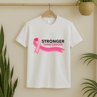 Stronger Than Cancer Pink Ribbon T-Shirt