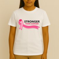 Stronger Than Cancer Pink Ribbon T-Shirt