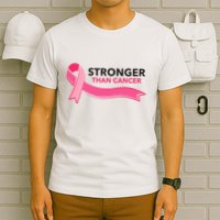 Stronger Than Cancer Pink Ribbon T-Shirt