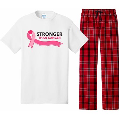 Stronger Than Cancer Pink Ribbon Pajama Set