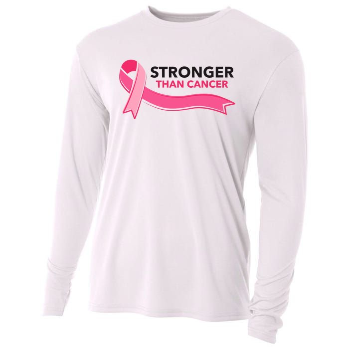 Stronger Than Cancer Pink Ribbon Cooling Performance Long Sleeve Crew