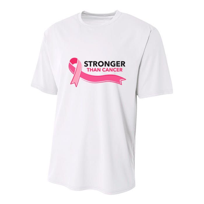 Stronger Than Cancer Pink Ribbon Youth Performance Sprint T-Shirt