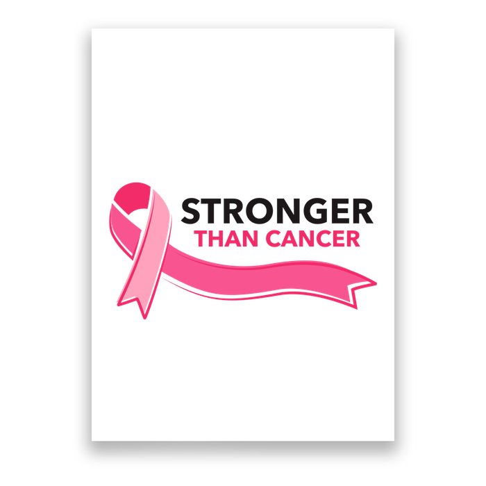 Stronger Than Cancer Pink Ribbon Poster