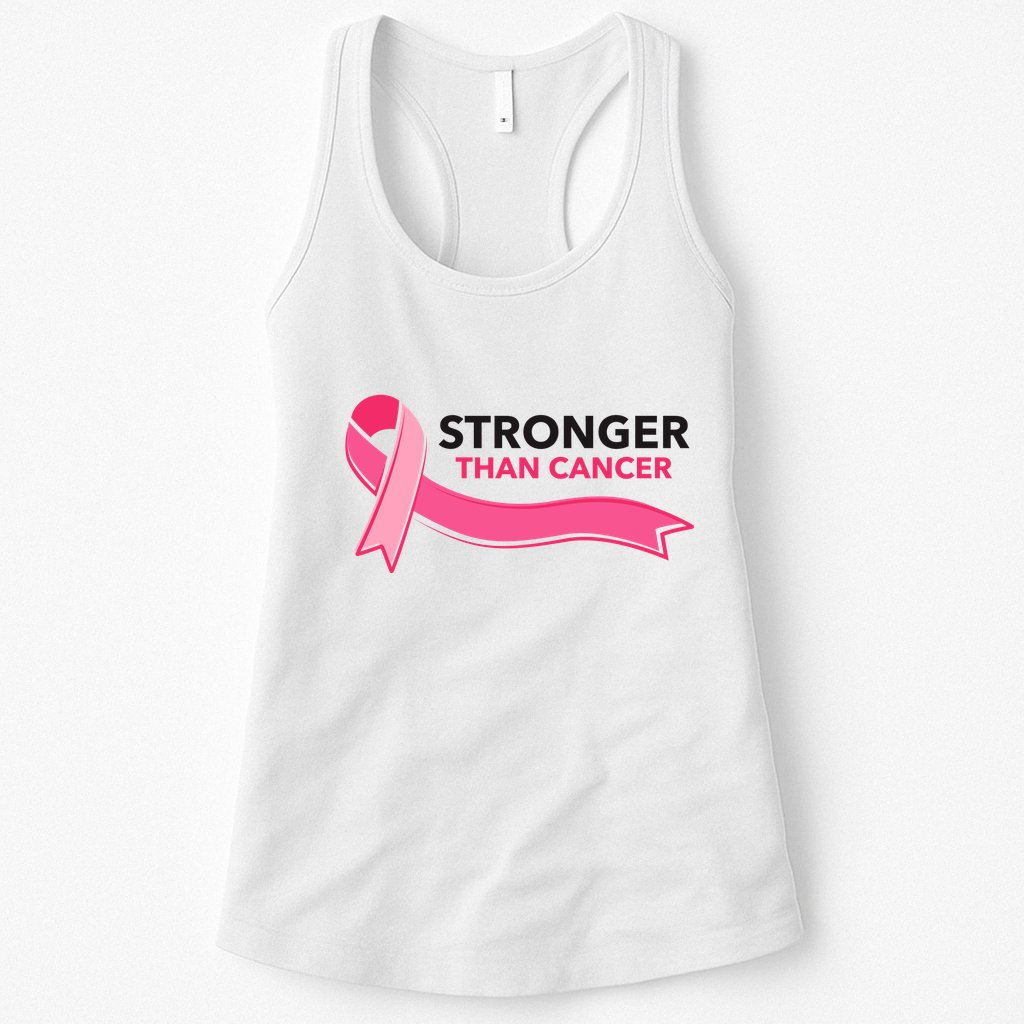 Stronger Than Cancer Pink Ribbon Womens Tank Top
