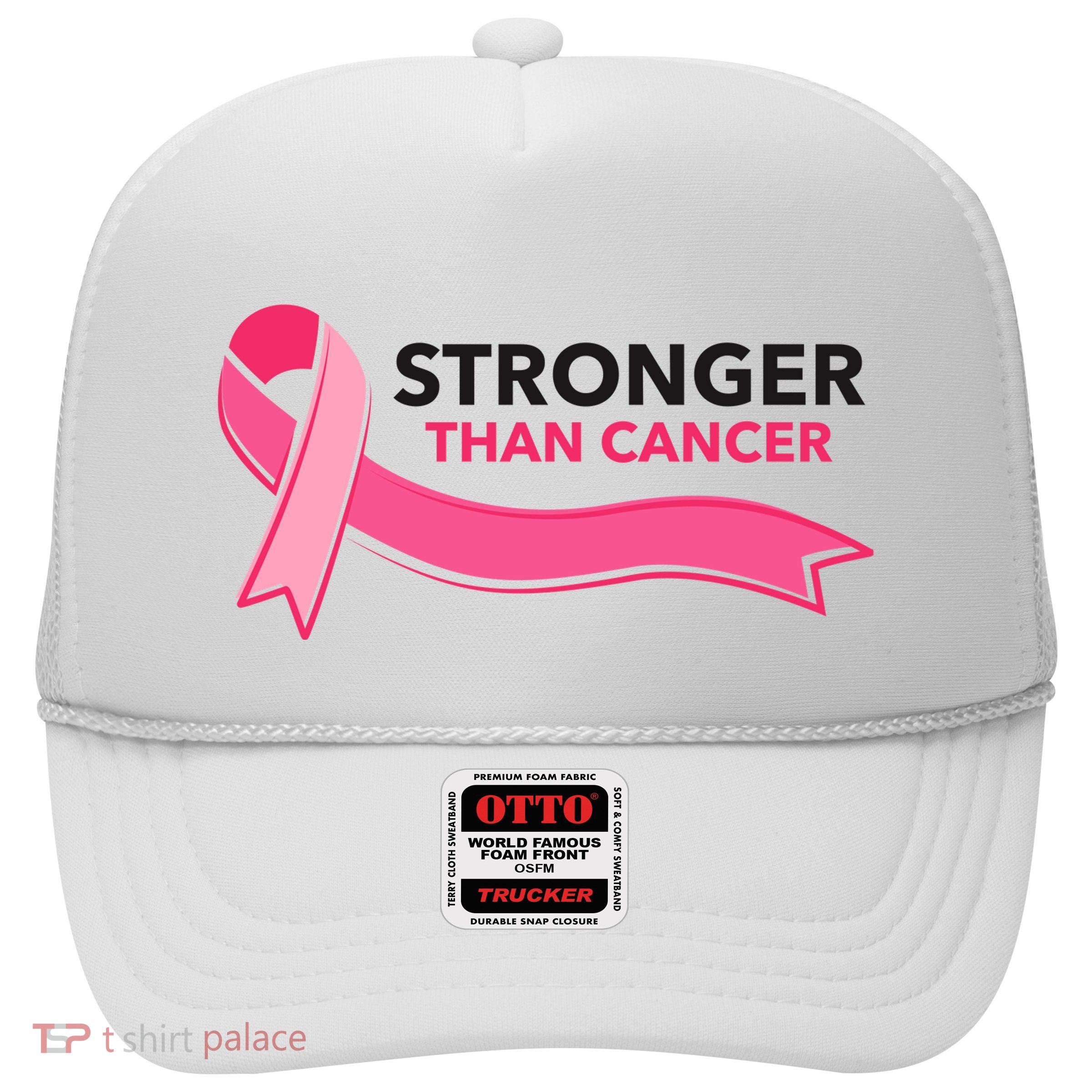 Stronger Than Cancer Pink Ribbon Trucker Hat