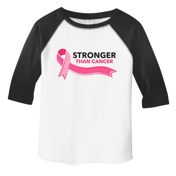 Stronger Than Cancer Pink Ribbon Toddler Fine Jersey T-Shirt