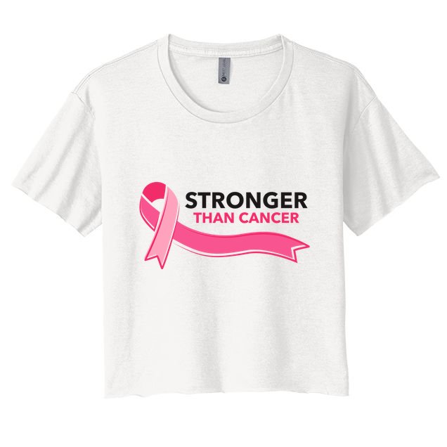 Stronger Than Cancer Pink Ribbon Crop Top