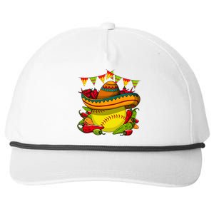 Softball Team Cinco De Mayo Tacos And Softball Snapback Five-Panel Rope Hat