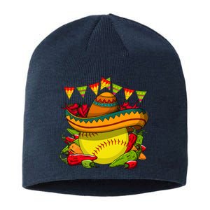 Softball Team Cinco De Mayo Tacos And Softball Sustainable Beanie