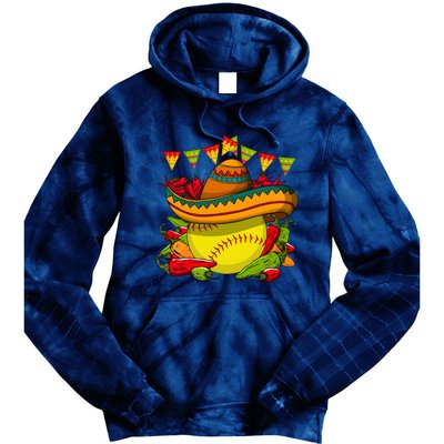 Softball Team Cinco De Mayo Tacos And Softball Tie Dye Hoodie