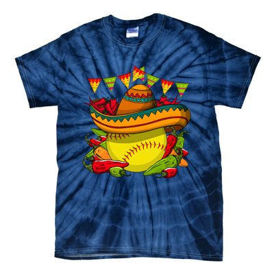 Softball Team Cinco De Mayo Tacos And Softball Tie-Dye T-Shirt