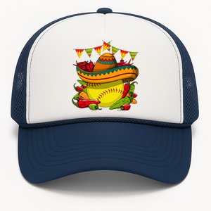 Softball Team Cinco De Mayo Tacos And Softball Trucker Hat