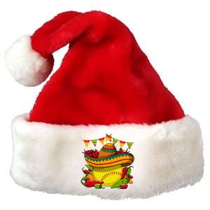 Softball Team Cinco De Mayo Tacos And Softball Premium Christmas Santa Hat