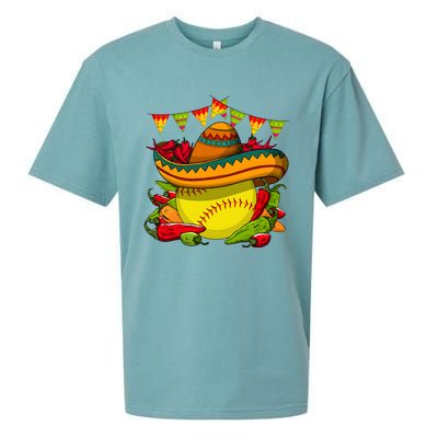 Softball Team Cinco De Mayo Tacos And Softball Sueded Cloud Jersey T-Shirt