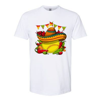 Softball Team Cinco De Mayo Tacos And Softball Softstyle CVC T-Shirt