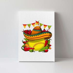 Softball Team Cinco De Mayo Tacos And Softball Canvas