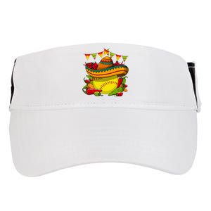 Softball Team Cinco De Mayo Tacos And Softball Adult Drive Performance Visor