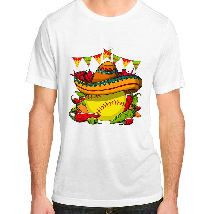 Softball Team Cinco De Mayo Tacos And Softball Adult ChromaSoft Performance T-Shirt