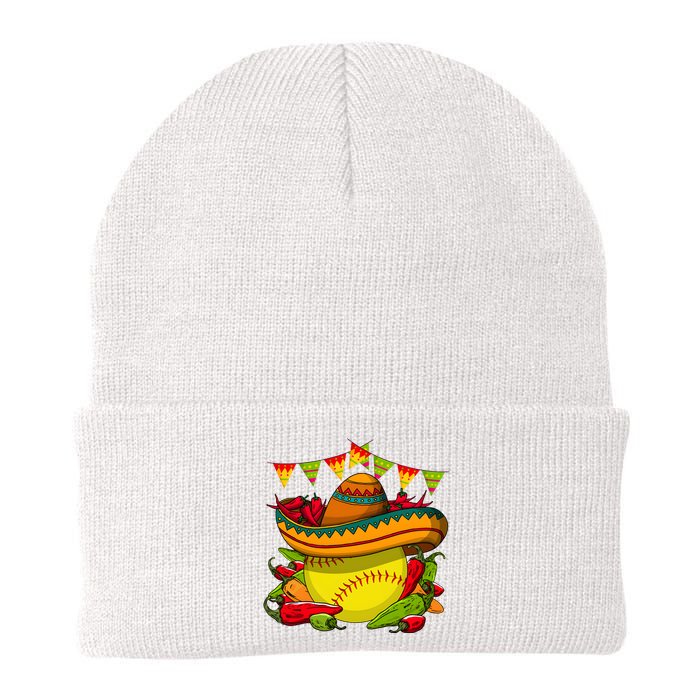 Softball Team Cinco De Mayo Tacos And Softball Knit Cap Winter Beanie