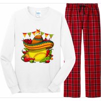 Softball Team Cinco De Mayo Tacos And Softball Long Sleeve Pajama Set