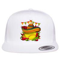 Softball Team Cinco De Mayo Tacos And Softball Flat Bill Trucker Hat