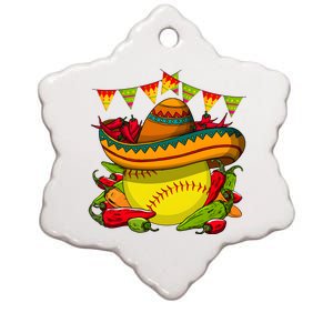 Softball Team Cinco De Mayo Tacos And Softball Ceramic Star Ornament