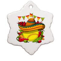 Softball Team Cinco De Mayo Tacos And Softball Ceramic Star Ornament