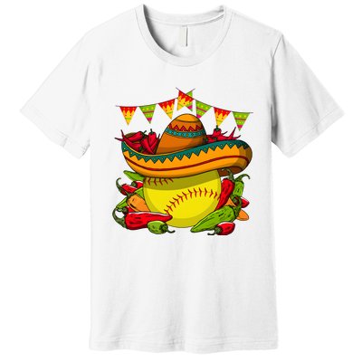 Softball Team Cinco De Mayo Tacos And Softball Premium T-Shirt