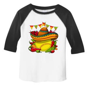 Softball Team Cinco De Mayo Tacos And Softball Toddler Fine Jersey T-Shirt