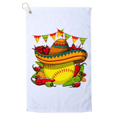 Softball Team Cinco De Mayo Tacos And Softball Platinum Collection Golf Towel