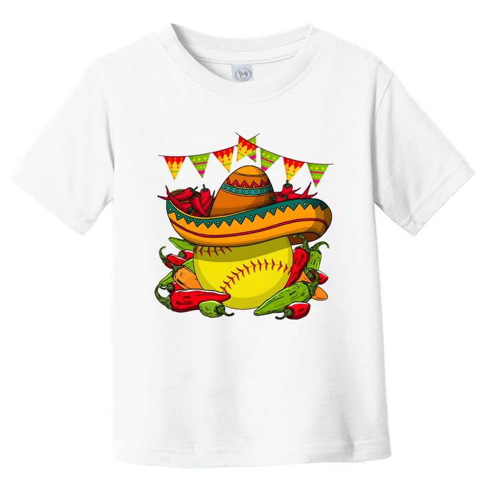 Softball Team Cinco De Mayo Tacos And Softball Toddler T-Shirt