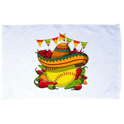 Softball Team Cinco De Mayo Tacos And Softball Microfiber Hand Towel