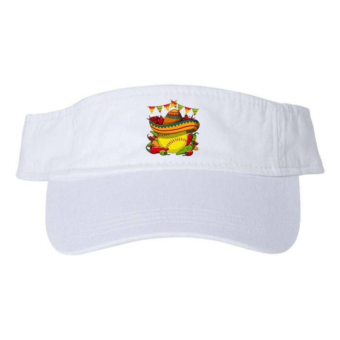 Softball Team Cinco De Mayo Tacos And Softball Valucap Bio-Washed Visor