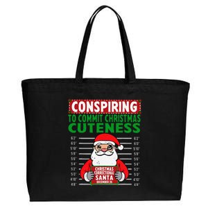 Santa To Commit Christmas Cuteness North Pole Correctional Cotton Canvas Jumbo Tote