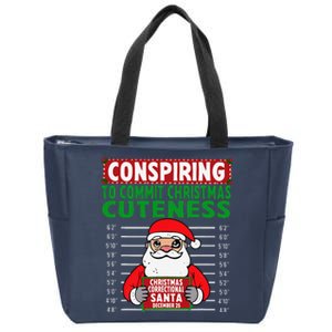 Santa To Commit Christmas Cuteness North Pole Correctional Zip Tote Bag