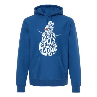 Snow Typography Christmas Word Art Gift Premium Hoodie