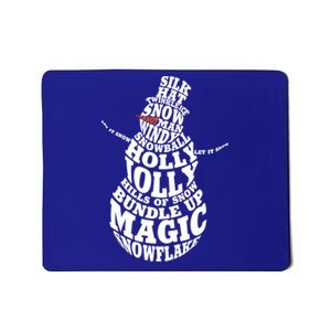 Snow Typography Christmas Word Art Gift Mousepad