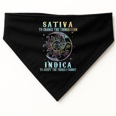 Sativa To Change The Things I Can Indica Cannabis W Tie Dye USA-Made Doggie Bandana