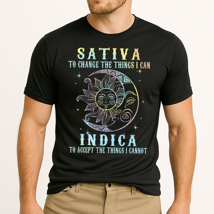 Sativa To Change The Things I Can Indica Cannabis W Tie Dye Cooling Performance Crew T-Shirt