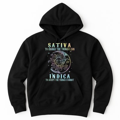 Sativa To Change The Things I Can Indica Cannabis W Tie Dye Hoodie