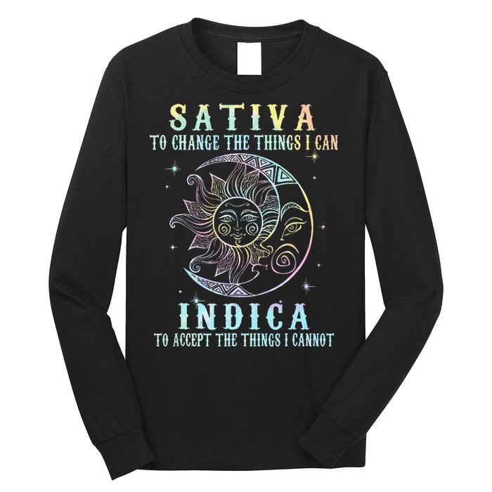Sativa To Change The Things I Can Indica Cannabis W Tie Dye Long Sleeve Shirt