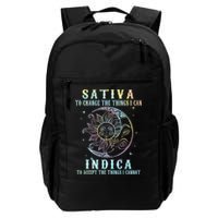 Sativa To Change The Things I Can Indica Cannabis W Tie Dye Backpack