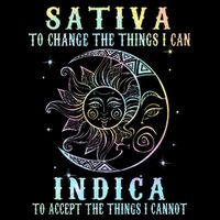 Sativa To Change The Things I Can Indica Cannabis W Tie Dye Drawstring Bag