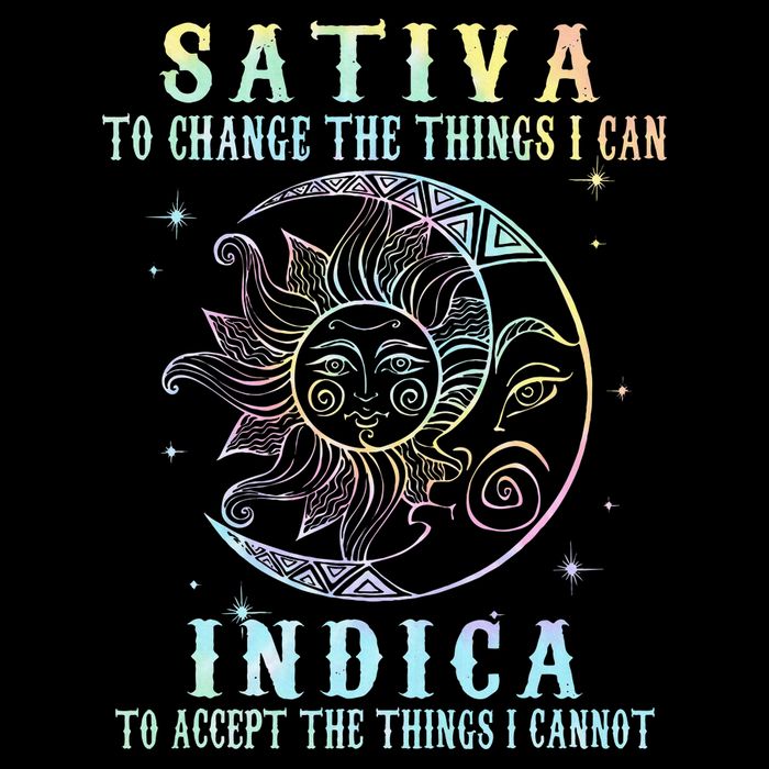 Sativa To Change The Things I Can Indica Cannabis W Tie Dye Drawstring Bag
