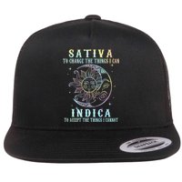 Sativa To Change The Things I Can Indica Cannabis W Tie Dye Flat Bill Trucker Hat